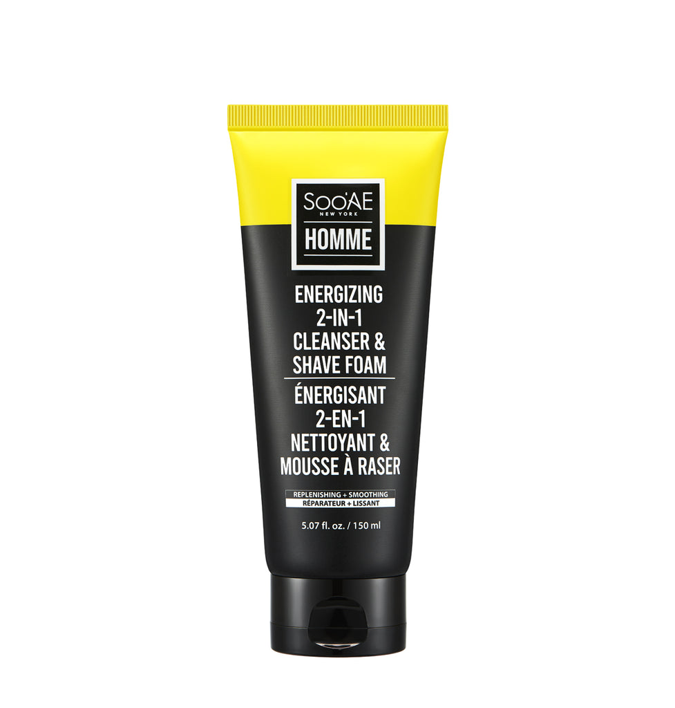 Soo'AE Homme Energizing 2-In-1 Cleanser & Shave Foam